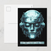 Mindcontrol Cyberpunk Robot Blue Grunge Feestdagenkaart (Voorkant / Achterkant)