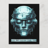 Mindcontrol Cyberpunk Robot Blue Grunge Feestdagenkaart (Voorkant)