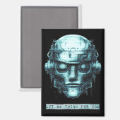 Mindcontrol Cyberpunk Robot Blue Grunge Magneet (Voorkant / Achterkant)