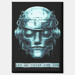 Mindcontrol Cyberpunk Robot Blue Grunge Magneet