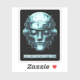 Mindcontrol Cyberpunk Robot Blue Grunge Sticker