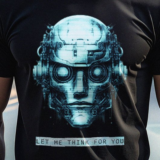 Mindcontrol Cyberpunk Robot Blue Grunge T-shirt