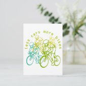 Minder auto's meer fietsen briefkaart (Staand voorkant)