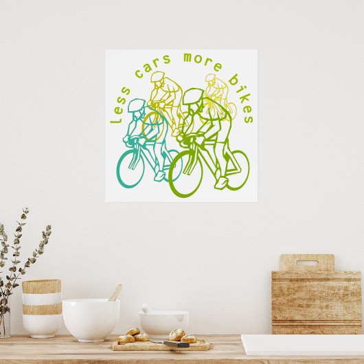 Minder auto's meer fietsen poster (Keuken)