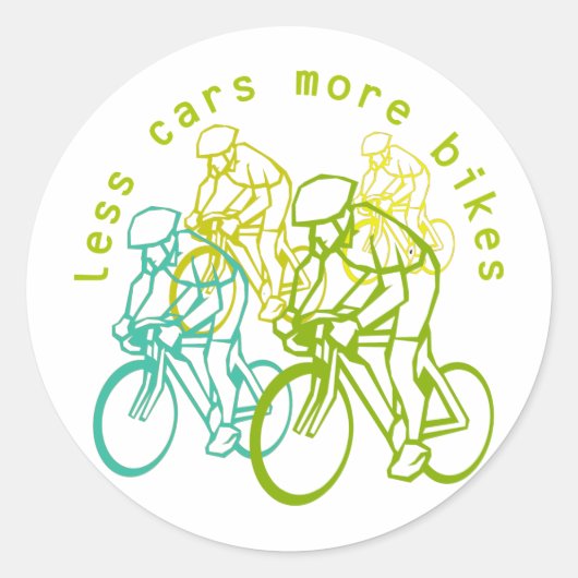 Minder auto's meer fietsen ronde sticker (Voorkant)