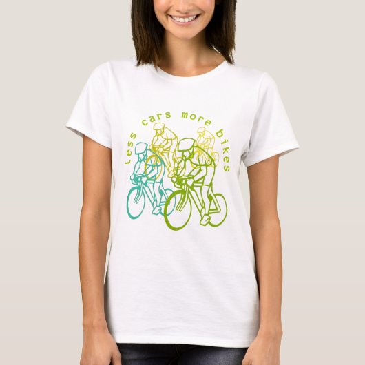 Minder auto's meer fietsen t-shirt (Voorkant)