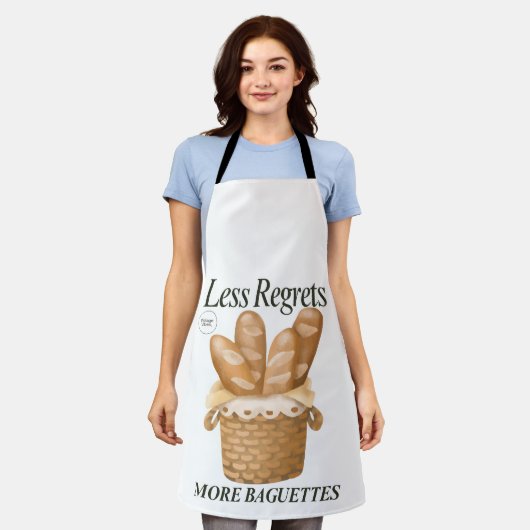 Minder betreurt meer stokbrood Grappig Frans brood Schort (Gedragen)