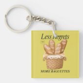 Minder betreurt meer stokbrood Grappig Frans brood Sleutelhanger (voorkant)
