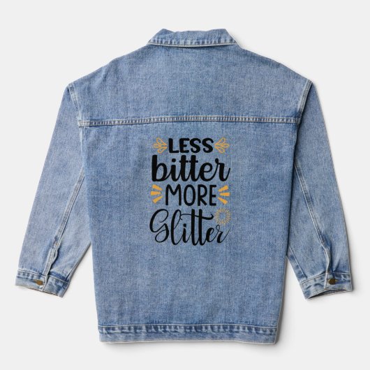 minder bitter meer glitter denim jacket (Achterkant)