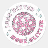 Minder bitter Meer glitter Schattigee retro Ronde Sticker (Voorkant)
