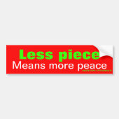 minder bumpersticker (Voorkant)