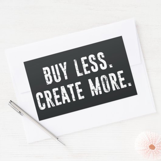 Minder Creëer meer kopen Rechthoekige Sticker (Envelop)