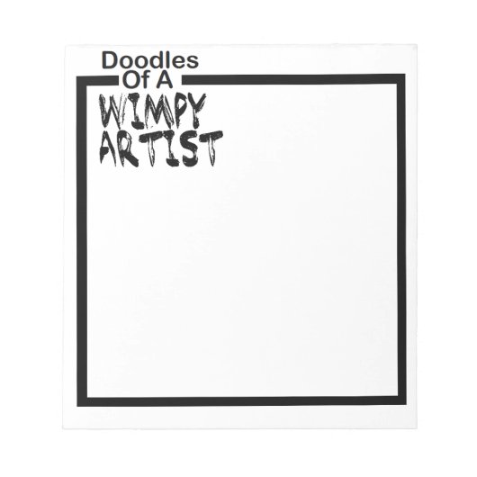 Minder dan $ 10 | Doodsen van een Wimpy Artist Notitieblok (Voorkant)