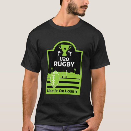 Minder dan 20 jaar Junior Rugby speelt T-Shirt (Voorkant)