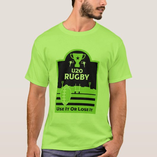 Minder dan 20 jaar Junior Rugby speelt T-Shirt (Voorkant)