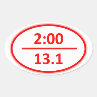 Minder dan twee uur voor de helft ovale sticker