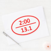 Minder dan twee uur voor de helft ovale sticker (Envelop)