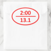 Minder dan twee uur voor de helft ovale sticker (Tas)