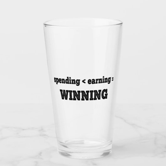 Minder dan verdienen wordt gewonnen glas (Voorkant)