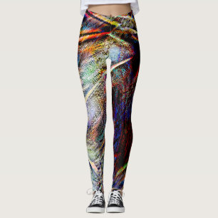 Minder digitale krassen met glanzende & donkere aa leggings