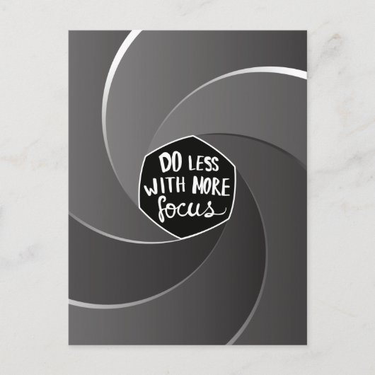 Minder doen met meer focus feestdagenkaart (Voorkant)