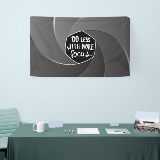 Minder doen met meer focus spandoek (Beurs)