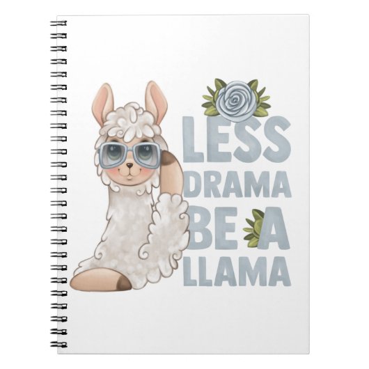 MINDER DRAMA, EEN LLAMA. NOTITIEBOEK (Voorkant)