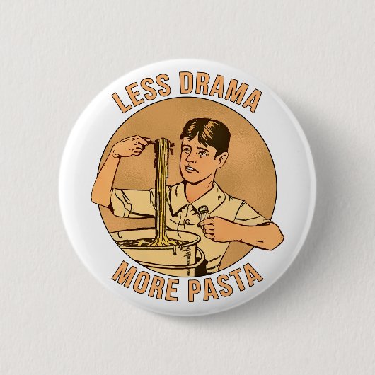 Minder drama meer pasta ronde button 5,7 cm (Voorkant)