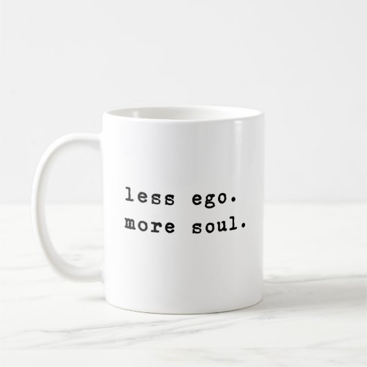 Minder ego | Minimalistische Inspirerend offertes Koffiemok (Links)