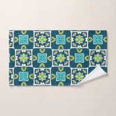 Minder en blauwgroen Azulejos met gele elementen Bad Handdoek (Handdoek)