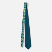 Minder en blauwgroen Azulejos met gele elementen N Stropdas (Achterkant)