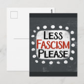 Minder fascisme, alstublieft, Briefkaart (Voorkant / Achterkant)