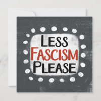 Minder fascisme, alstublieft, Wenskaart