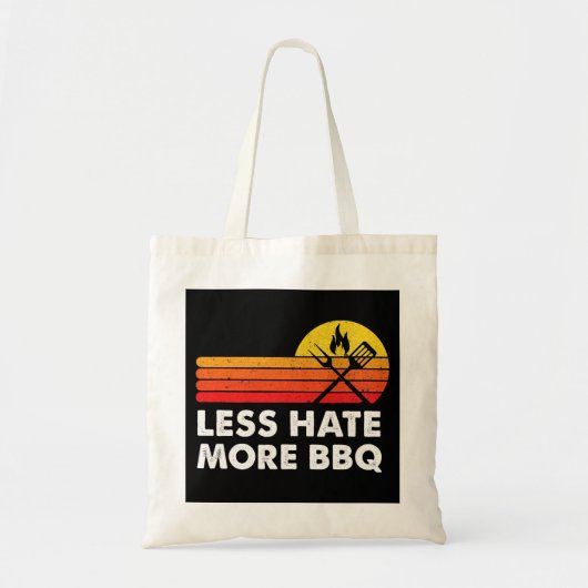 Minder gehaat meer BBQ roken Vlamt Stadt Stadsvlee Tote Bag (Voorkant)