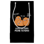 Minder geisers meer toeters grappige aardappel pun klein cadeauzakje (Voorkant)