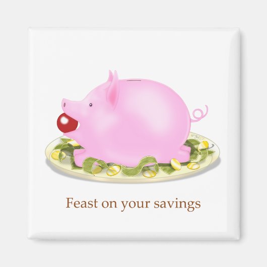 Minder geld op je spaarbank op Bord geld Magneet (Voorkant)