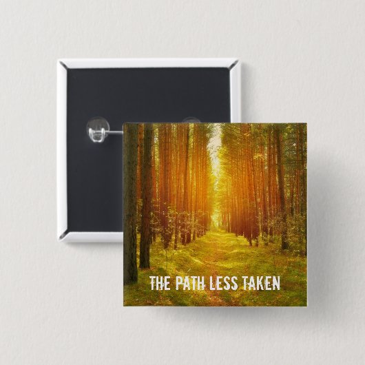 Minder genomen pad vierkante button 5,1 cm (Voorkant /achterkant)