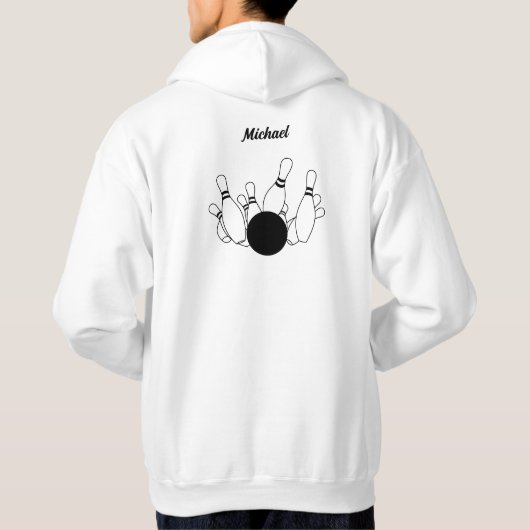 Minder Gesprek Meer Bowling Grappig Trendy Hoodie (Achterkant)