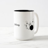 Minder Gesprek Meer Bowling Grappig Trendy Tweekleurige Koffiemok (Voorkant rechts)