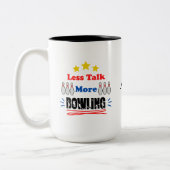 Minder Gesprek Meer Bowling Grappig Trendy Tweekleurige Koffiemok (Links)