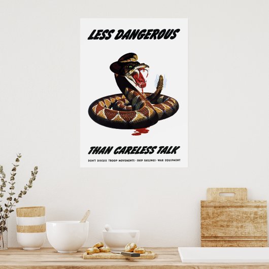 Minder gevaarlijk dan onzorgvuldige praatjes poster (Keuken)