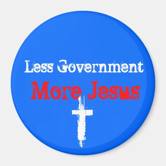 Minder Gov't_Meer Jesus_Car magneet (Voorkant)