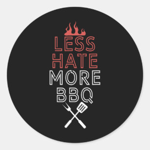 Minder Haat Meer BBQ Hoofd Chef Koken Culinaire Ku Ronde Sticker