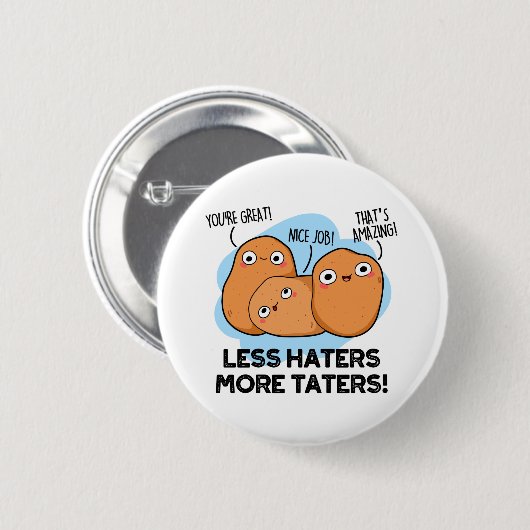 Minder haters Meer theaters Grappige aardappel Pun Ronde Button 5,7 Cm (Voorkant /achterkant)