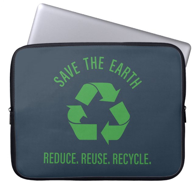 minder hergebruik recyclen laptop sleeve (Voorkant)
