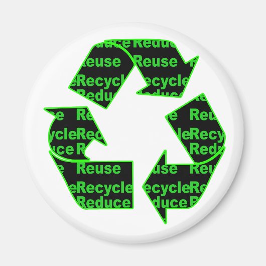 minder hergebruik recyclen magneet (Voorkant)