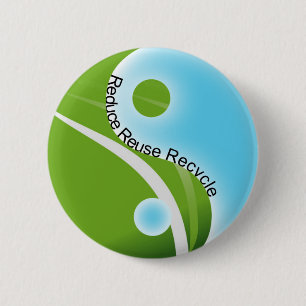 minder hergebruik recyclen ronde button 5,7 cm