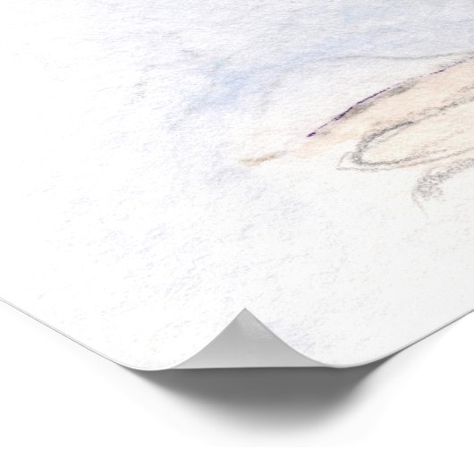 Minder hij sprak over waterverf print Poster (Hoek)