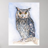 Minder hij sprak over waterverf print Poster (Voorkant)