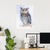 Minder hij sprak over waterverf print Poster (Thuiskantoor)